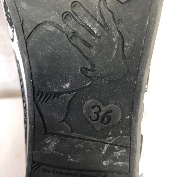 Chocolaticas Lock & Key Black & White Mary Jane Mid Heeled Shoes Size 36 (5.5) - Picture 9 of 16